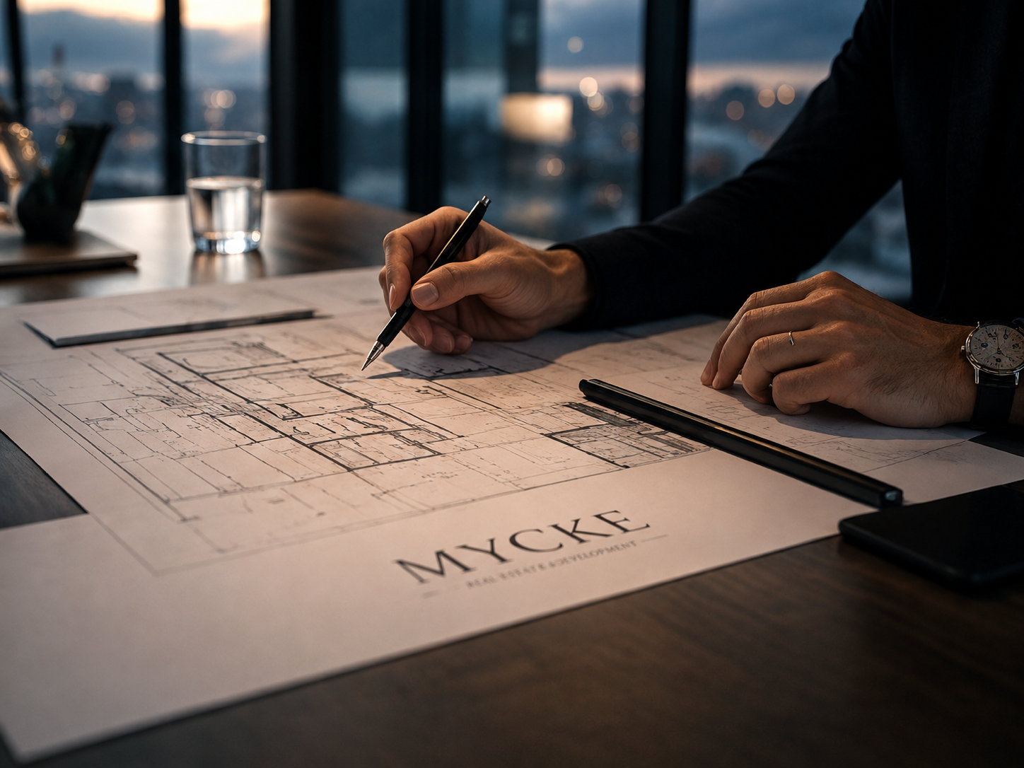 Vue sur plan papier — développement architectural